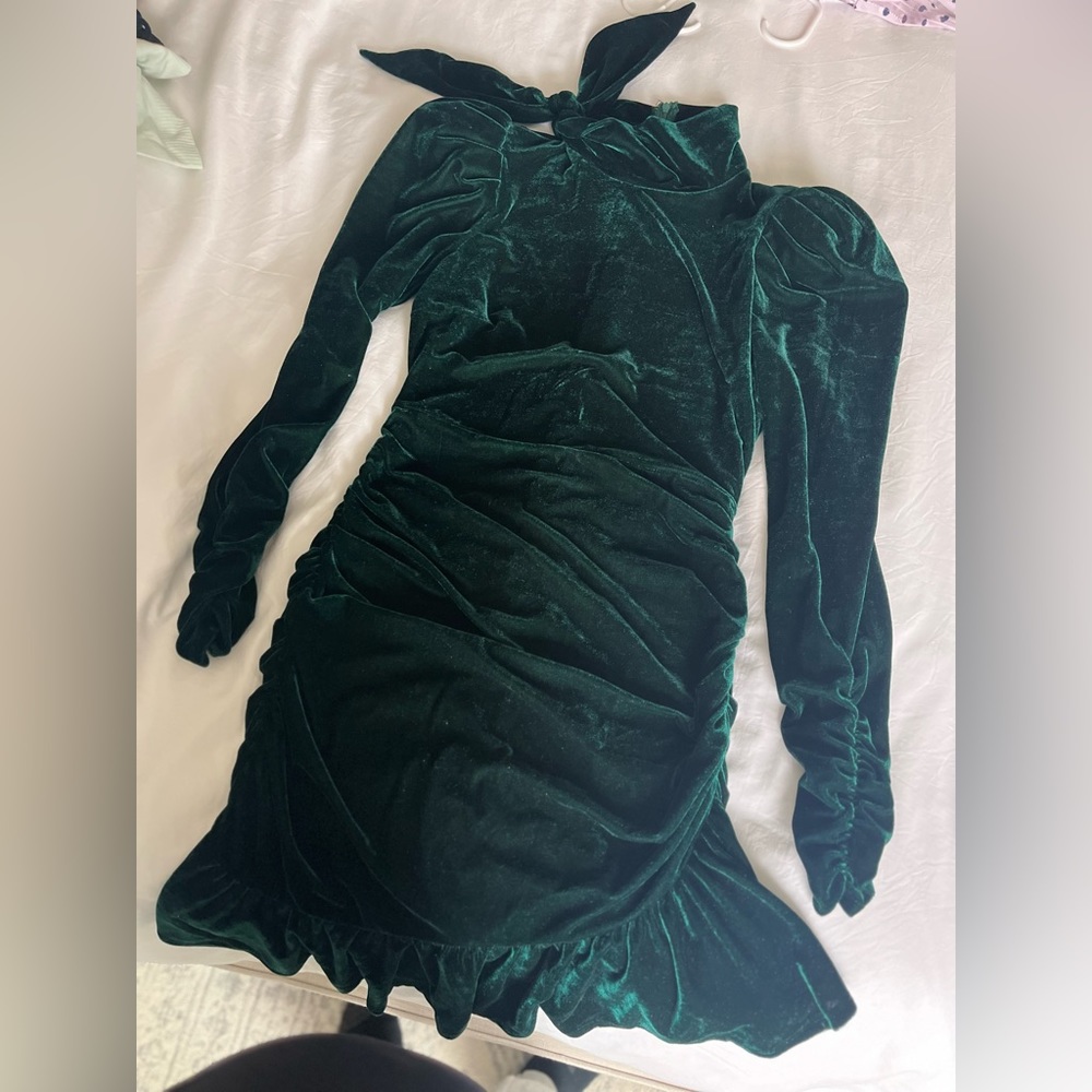 CQ by CQ Elegant Green Velvet Holiday Dress